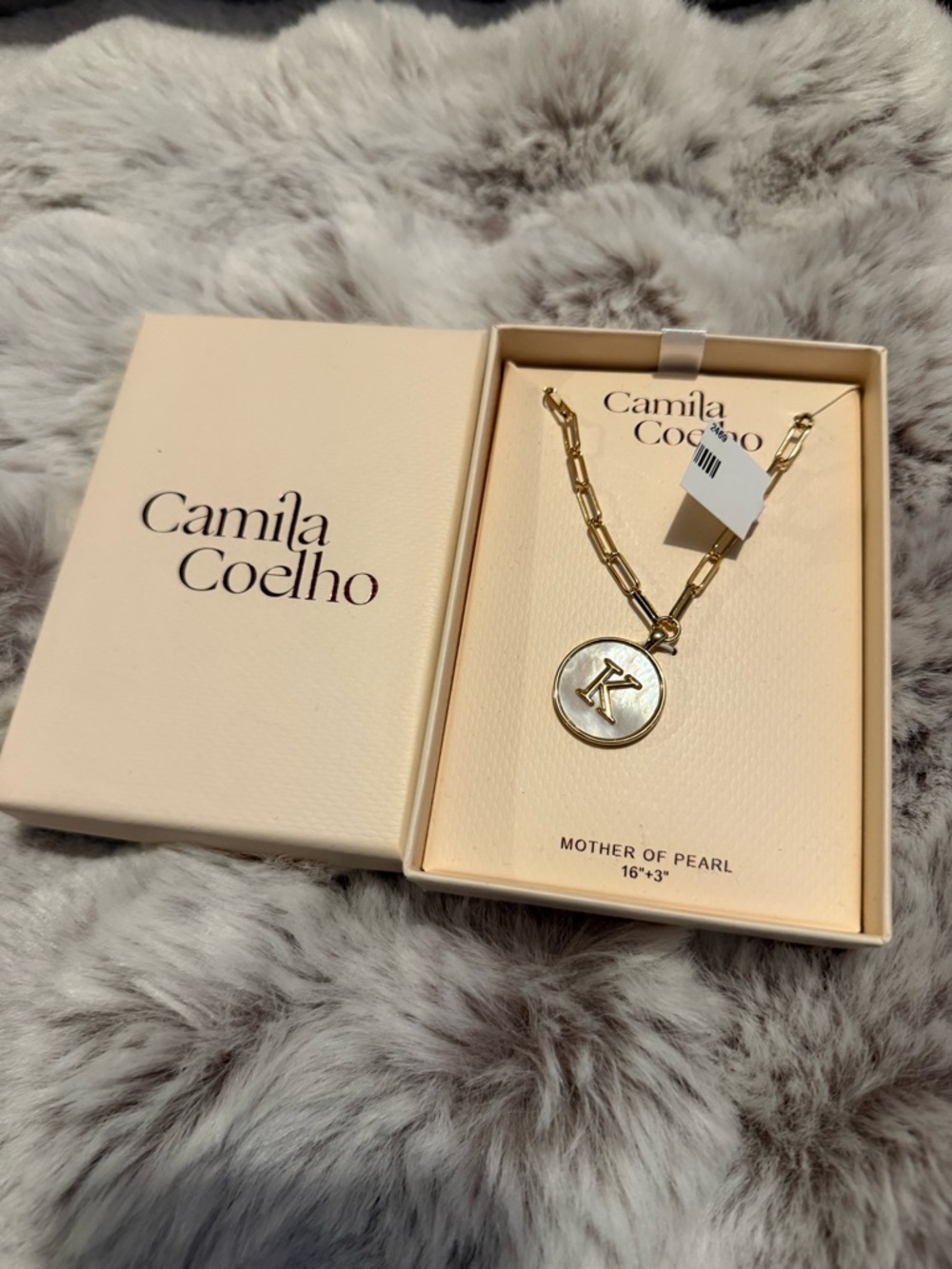 Camila Coelho Gold Mother-of-Pearl Initial K Pendant Necklace